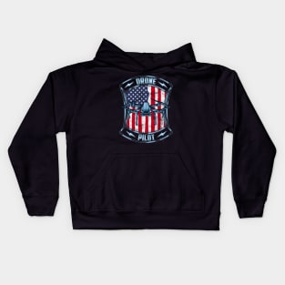 Patriotic Drone Pilot America USA Droning Kids Hoodie